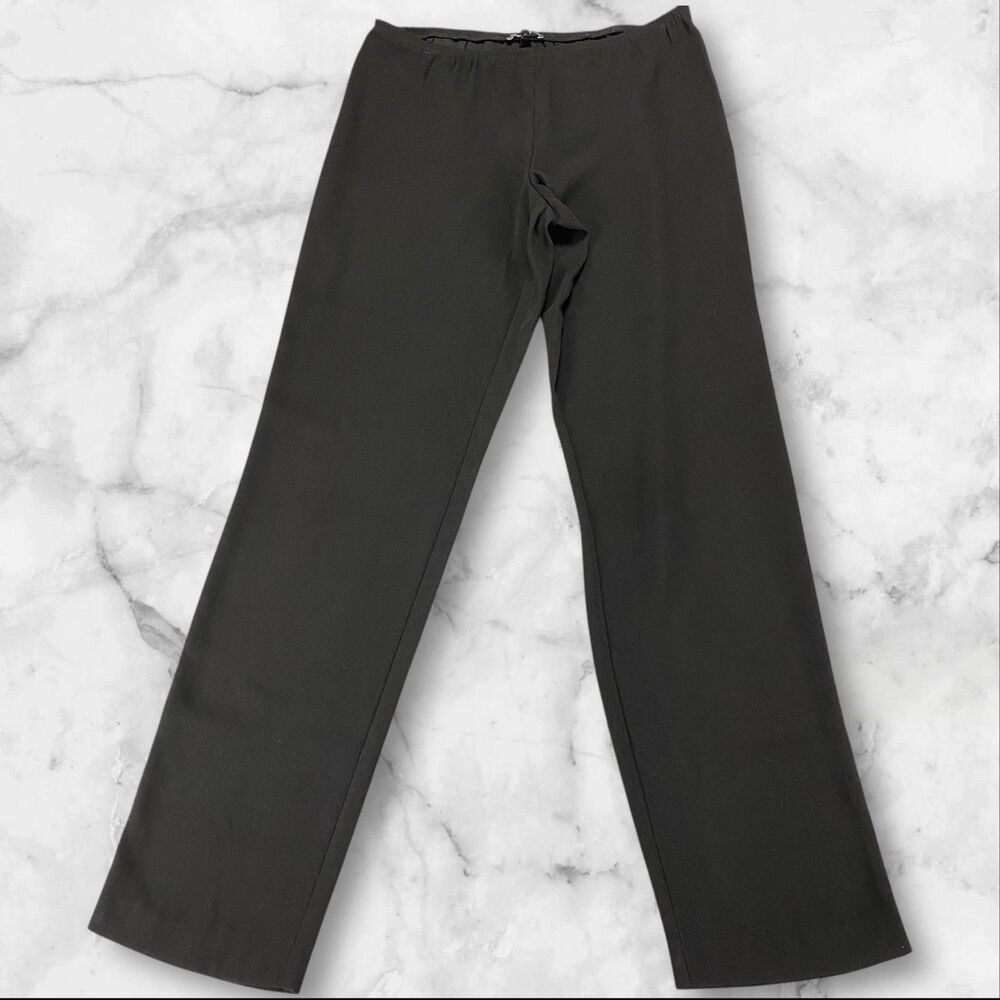 Eileen Fisher Women’s Black Pull‎ On Straight Leg Pants Size M  31.5" Inseam